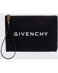 Givenchy - Clutch in canvas di cotone con stampa logo - Lyst