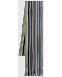 Paul Smith - Striped Wool Scarf With Fringed Edge - Lyst