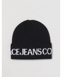 Versace Jeans Couture - Wool Blend Ribbed Beanie - Lyst