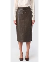 Max Mara - Lambskin Midi Pencil Skirt With High-Waist Belt - Lyst