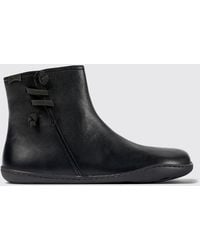 Camper - Peu Leather Ankle Boots With Elastic Inserts And Side Zip - Lyst
