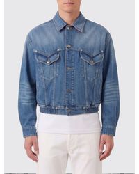 Versace - Cotton Denim Bomber Jacket - Lyst