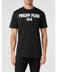 Philipp Plein - Cotton T-Shirt With Contrasting Logo Lettering Print On The Chest - Lyst