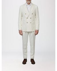 Eleventy - Double-Breasted Linen Blend Suit - Lyst