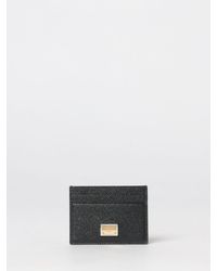Dolce & Gabbana - Dolce &Amp Gabbana Grained Calfskin Card Holder With Metallic Logo - Lyst