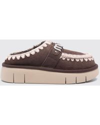 Mou - Bounce Sheepskin Mules With Contrast Stitching And Wool Lining - Lyst