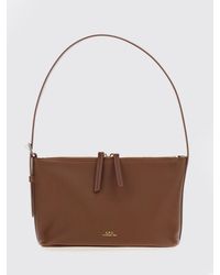 A.P.C. - Vera Grained Leather Shoulder Bag With Adjustable Handle - Lyst
