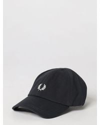 Fred Perry - Cotton Canvas Baseball Cap With Embroidered Logo - Lyst