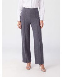 Semicouture - High-Waisted Wide-Leg Trousers - Lyst