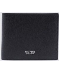 Tom Ford - Bifold Calf Leather Wallet With Bill Compartment And Logo - Lyst
