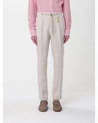 Manuel Ritz - Linen Slim Fit Trousers With Drawstring - Lyst