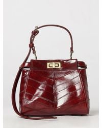 Fendi - My Peekaboo Mini Eel Leather Handbag With Removable Shoulder Strap - Lyst