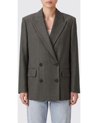 Golden Goose - Double-Breasted Virgin Wool Blazer With Padded Shoulders - Lyst