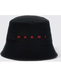 Marni - Logo Embroidery Bucket Hat Cappelli Nero - Lyst