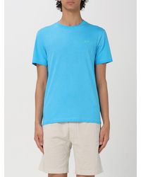 Sun 68 - T-shirt in cotone con logo ricamato - Lyst
