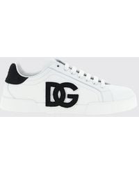 Dolce & Gabbana - Dolce &Amp Gabbana Portofino Light Low Top Leather Sneakers With Dg Patch - Lyst