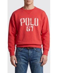 Polo Ralph Lauren - Cotton Crew Neck Sweatshirt With Logo - Lyst