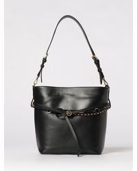 Pinko - Belt Bag Leather Bucket Bag With Micro Studs - Lyst
