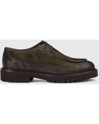 Doucal's - Suede Derby Shoes With Rubber Lug Sole - Lyst