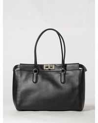 Fendi - Peekaboo Calfskin Leather Shoulder Bag With Double Handle And Twist-Lock Closure - Lyst