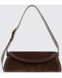 Jil Sander - Small Cannolo Suede Leather Shoulder Bag - Lyst