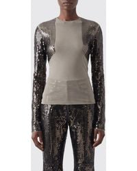 Rick Owens - Long-Sleeve Sequin-Embellished Slim Fit Top With Crew Neck - Lyst