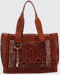 Chloé - Chlo&Eacute Summer Banana Perforated Raffia Bag - Lyst