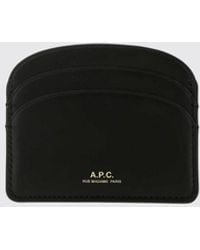A.P.C. - Calfskin Leather Card Holder - Lyst