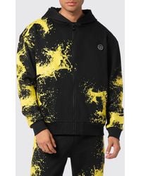 Philipp Plein - Splash Abstract Print Zip-Up Hooded Sweatshirt - Lyst