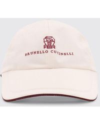 Brunello Cucinelli - Nylon Hat With Embroidered Logo - Lyst