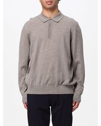 BOSS - Long-Sleeved Knit Polo Shirt - Lyst