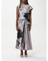 Erdem - Blumiges A-Linien Kleid Elegant Champagner - Lyst