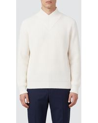 Cruna - V-Neck Pure Wool Jumper With Long Sleeves And Ribbed Edges - Lyst