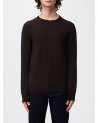 Brooksfield - Crewneck Wool Jumper With Long Sleeves And Ribbed Trims - Lyst