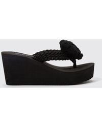 Twinset - Crochet Cotton Wedge Sandal With Flower - Lyst