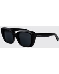 Saint Laurent - Cat-Eye Recycled Acetate Sunglasses With Logo - Lyst