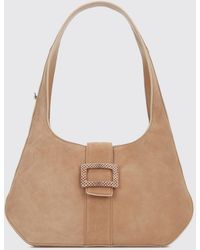 Roger Vivier - Belle Vivier Suede Hobo Bag With Engraved Plaque - Lyst