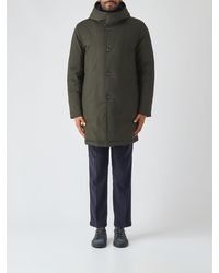 Fay - Knee-Length Technical Fabric Parka With Down-Padded Hood - Lyst