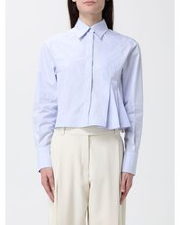 Sportmax - Cotton Shirt With Pleated Detail - Lyst