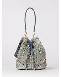 La Carrie - Bucket Bag With Metal Eyelets And Rhinestones - Lyst