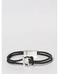 Ferragamo - Gancini Leather And Brass Bracelet - Lyst