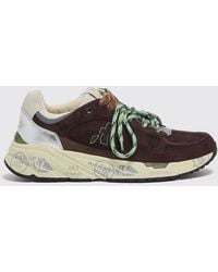 Premiata - Mased Suede And Technical Fabric Low-Top Sneakers With Logo - Lyst