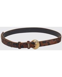 Twinset - Pony Hair Belt With Animal Print And Logo Buckle - Lyst