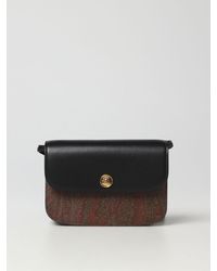 Etro - Essential Bag In Coated Cotton And Leather With Logo - Lyst