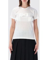 Comme des Garçons - Comme Des Gar&Ccedil	Ons Cotton T-Shirt With Bow Appliqué And Print - Lyst
