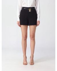 Elisabetta Franchi - Mid-Rise Crêpe Shorts With Belt And Logo Buckle - Lyst