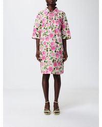 Liu Jo - Cotton Poplin Dress With Floral Print - Lyst