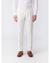 Eleventy - Slim Fit Pleated Stretch-Cotton Chino Trousers - Lyst