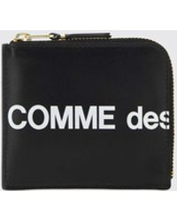 Comme des Garçons - Comme Des Gar&Ccedil	Ons Leather Wallet With Contrasting Logo And Zip Closure - Lyst