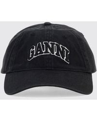 Ganni - Organic Cotton Baseball Cap With Embroidered Logo - Lyst
